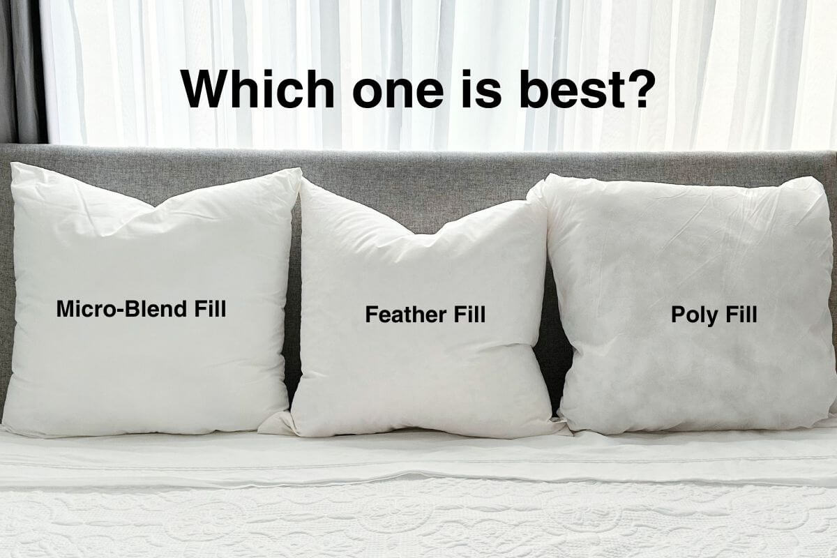 Choosing between feather fill, poly fill or Weavefill mico blends cushion inner inserts for your home