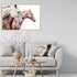A 3 Palomino Horses Wall Art Photo Print in a timber frame for above your sofa empty wall from Beautiful Home Decor