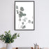 A small wall art photo print of an Australian native eucalyptus leaves A with a black frame or unframed to style shelves and empty walls
