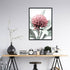 A wall art photo print of a red Australian native waratah flower A with a black frame or unframed for your office study wall