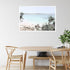 A wall art photo print of a Australian Watego Surf Beach B with a white frame to style a coastal Australian dining room