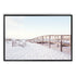 A wall art photo print of a beachside boardwalk with a black frame, no white border at Beautiful HomeDecor