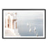 A wall art photo print of Boats sailing on the sea in Santorini Greece  with a black frame, white border by Beautiful Home Decor