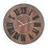 Brown Rustic Wall Clock 60cm large with Industrial black Roman numerals