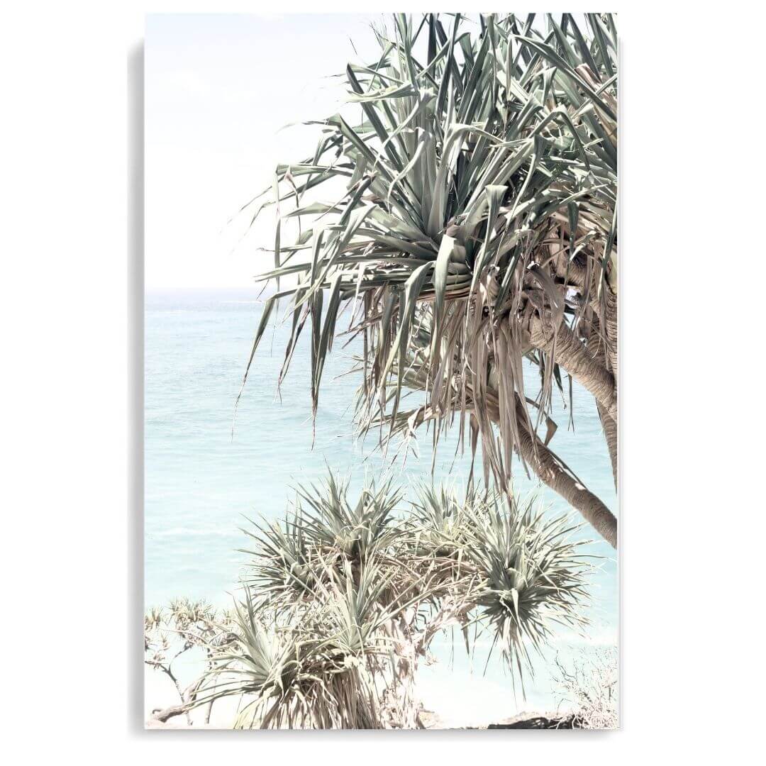 A wall art photo print of the Byron Bay Beach Sea View unframed, printed edge to edge without a white border