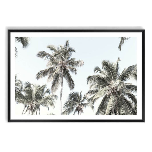 Coastal Palm Trees Wall Art Print, Hamptons Beach Wall Art Ideas