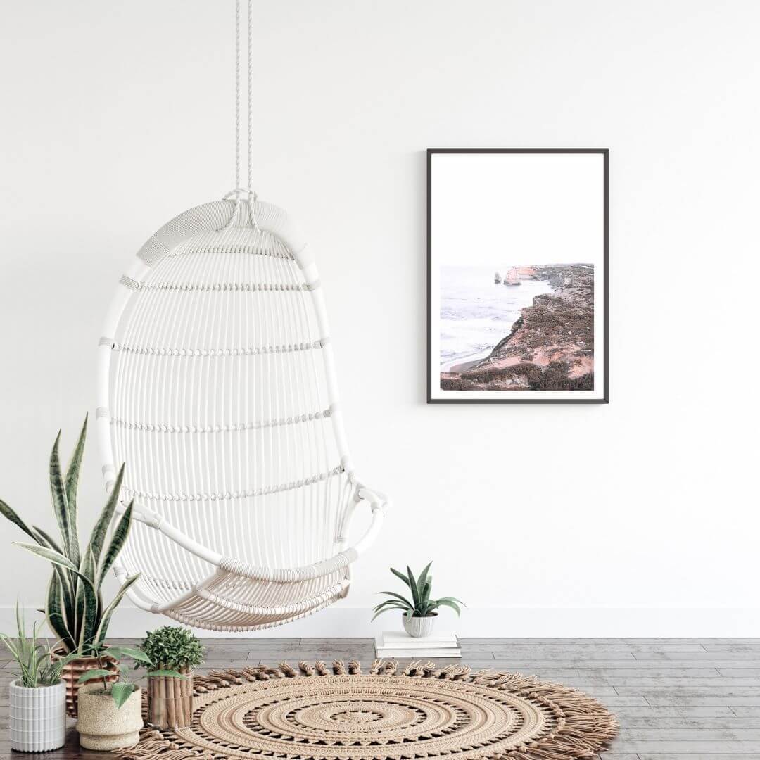A wall art photo print of the Great Ocean Road B with a black frame or unframed to decorate an empty wall