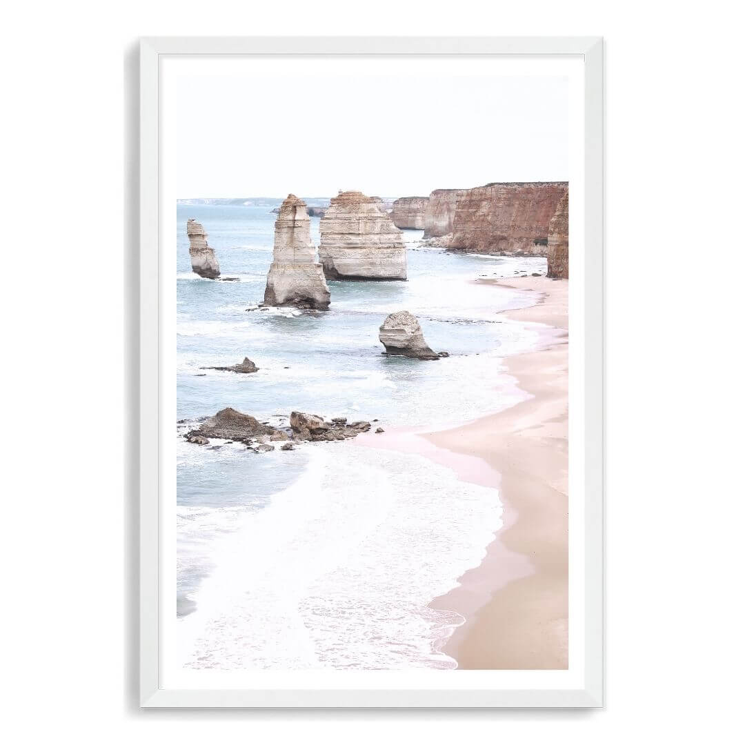 A wall art photo print of the Great Ocean Road A Twelve Apostles with a white frame, white border by Beautiful Home Decor