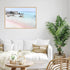 A wall art photo print of a pink beach in Greece with a timber frame or unframed for you living roomDecor