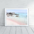 A wall art photo print of a pink beach in Greece with a white frame or unframed shop online at Beautiful HomeDecor with free shipping