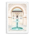 A wall art photo print of a Moroccan Temple water feature with a white frame, white border by Beautiful Home Decor