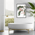 A wall art photo print of native gum eucalyptus flower a with a black frame or unframed for your bathroom wall