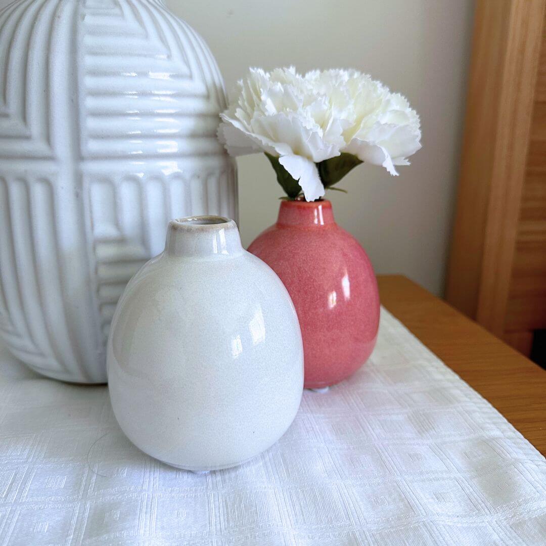 Small 10cm Nya Vessel Vase in Cream and Pink