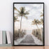 A coastal wall art photo print of a pathway to a beach on the Keys Florida with a black frame or unframed to style shelves and empty walls