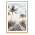 A coastal wall art photo print of a pathway to a beach on the Keys Florida with a timber frame, white border by Beautiful Home Decor