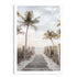 A coastal wall art photo print of a pathway to a beach on the Keys Florida unframed with a white border by Beautiful Home Decor