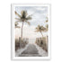 A wall art photo print of a pathway to a beach on the Keys Florida with a white frame, white border by Beautiful Home Decor