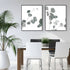 A set of 2 Australian Native Eucalyptus Leaves Wall Art Prints with a black frame or unframed for your office study wall