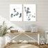 A set of 2 Australian Native Eucalyptus Leaves Wall Art Prints with a white frame to decorate your hallway empty walls