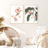 A set of 2 Native Gum Eucalyptus Flower Wall Art Prints with a timber frame or unframed to style your bedroom walls