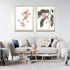 A set of 2 Native Gum Eucalyptus Flower Wall Art Prints with a timber frame for the living room by Beautiful HomeDecor