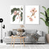 A set of 2 Native Gum Eucalyptus Flower Wall Art Prints with a white frame or unframed to style shelves and empty walls