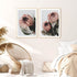 A set of 2 Peach Protea Flowers Floral Wall Art Prints with a timber frame or unframed to style your bedroom walls