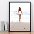 A wall art photo print of the girl with the surfboard with a black frame or unframed for your study office wall