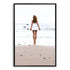 A wall art photo print of the girl with the surfboard with a black frame, no white border at Beautiful HomeDecor