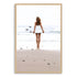 A wall art photo print of the girl with the surfboard with a timber frame, no white border at Beautiful HomeDecor