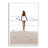 A wall art photo print of the girl with the surfboard with a white frame, no white border at Beautiful HomeDecor