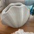White Ceramic Oyster Vase Decorative Accessory with texture for your Coastal inspired home.