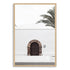 A white Spanish church and door Wall Art Print with a timber frame, no white border at Beautiful Home Decor