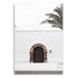 A white Spanish church and door Wall Art Print unframed, printed edge to edge without a white border